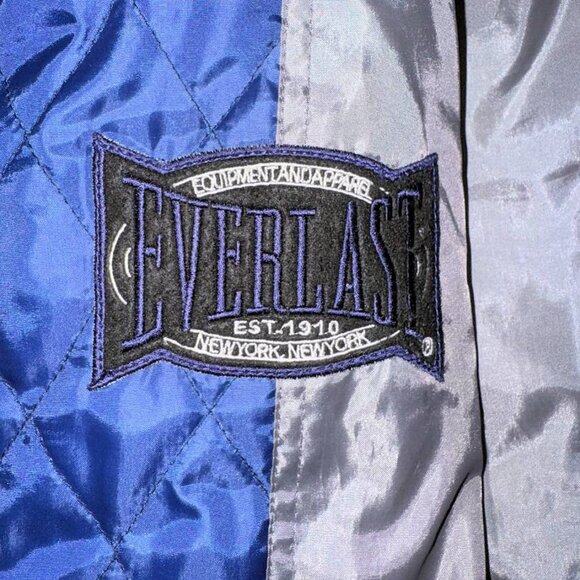 Everlast Vintage Mens Hooded Snap Up Quilted Jacket, Large, Blur/Silver -- Nice! - Picture 3 of 12